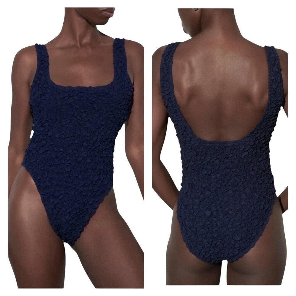 Mara Hoffman Popcorn Isa Black Bodysuit 3X NWOT Tencel Lyocell